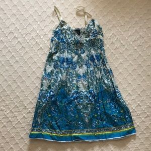 Pretty green/blue Angie summer dress with sequins